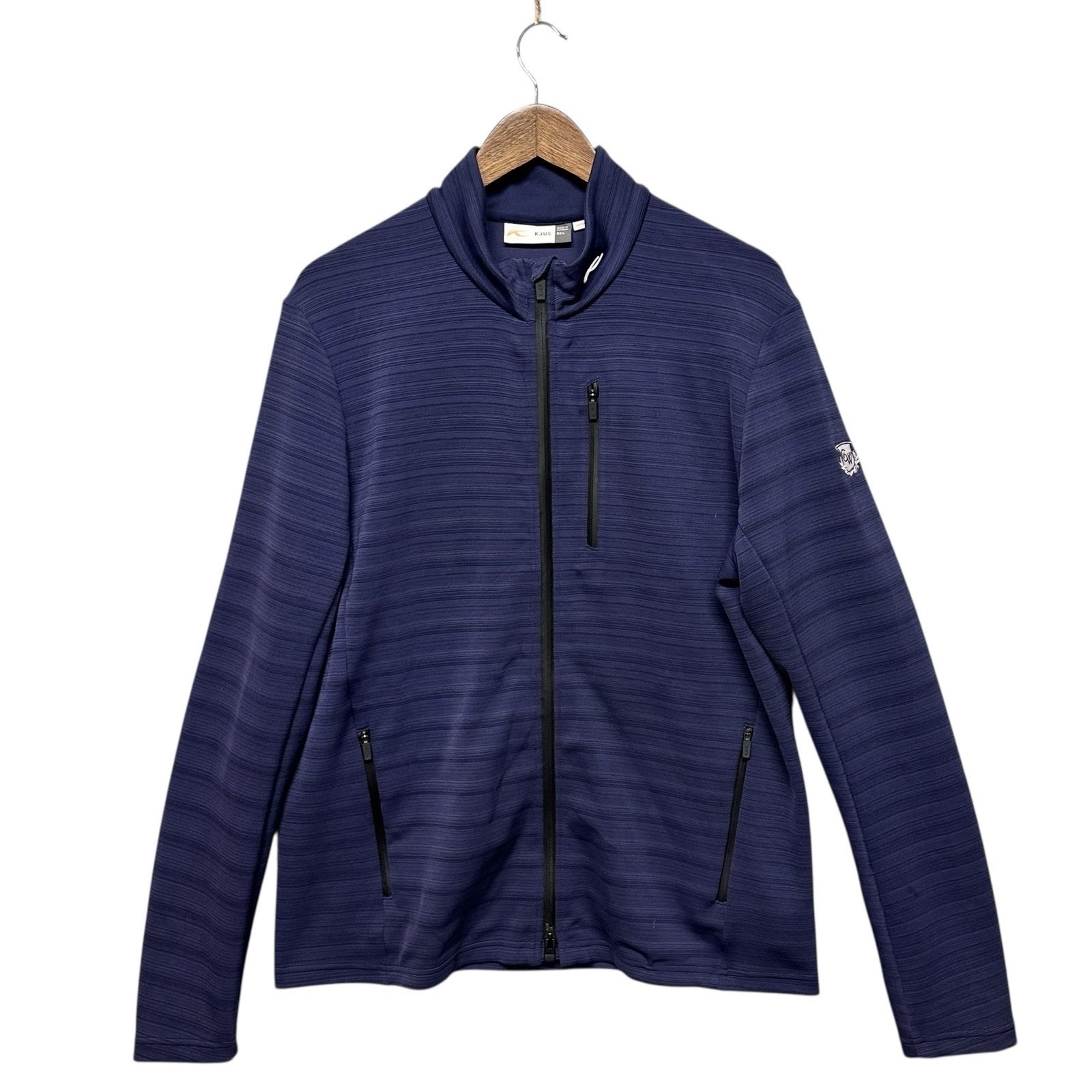 Kjus Mens Size 52 (L) Colton Midlayer Full-Zip High Neck Jacket In Atlanta Blue